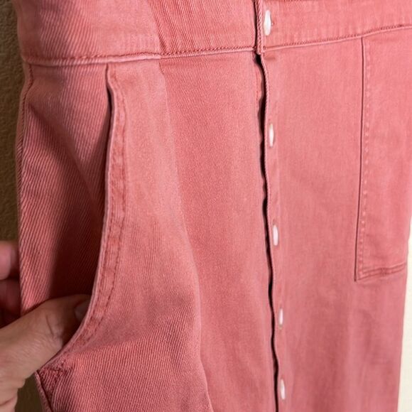 Universal Thread salmon pink button down tank Jean dress size 14 - Picture 3 of 6